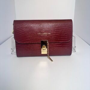 Burgundy and Gold Crossbody Bag